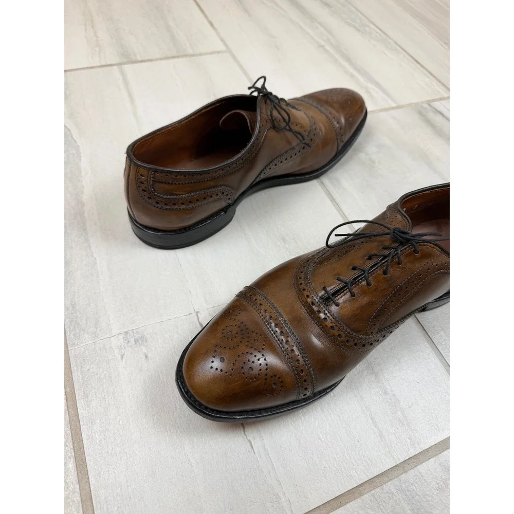 Allen Edmonds Strand Mens 13 E Brown Leather Brogue Cap Toe Oxford Shoes 6135
